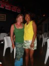 Barbara and new best friend at Jacks, Rarotonga