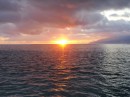 sunset over Tahiti lagoon near teahupoo