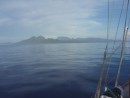 Our landfall at Raiatea after an overnight sail from Moorea