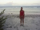 Debby on the beach on Rangiroa
