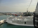 cruise ship terminal from the Sentosa Island cable car