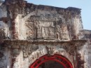 This facade on an old Melaka fort is from the Portuguese occupation about 500 years old