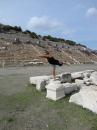 The stadium measured 180 meters, or about 600 feet, one tenth of a mile or one minute of latitude, which was the standard of measure of the preRoman time.  It was here that chariot and foot races were held.