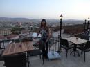 On the balcony at our  lodge overlooking Cappadocia
