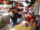 The juice man making our fresh pomegranate
juice 