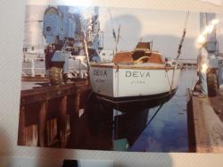 Deva was first launched in Highlands, New Jersey.: On April 1, 1980, she was launched not far from where Mike worked as a pilot in New York Harbor.  Deva was still unfinished with no cockpit coamings or dodger, and only one used genoa sail.