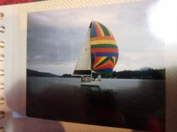 Around the buoys racing, Ketchikan, 1985: It was not until 1985 that we had a full inventory of sails.  We raced in the Wednesday night series and weekend regattas in Ketchikan harbor for 3 years.