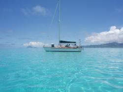 Anchored in Raiatea Lagoon, French Polynesia: In 2009-11 we made our second voyage to french Polynesia.