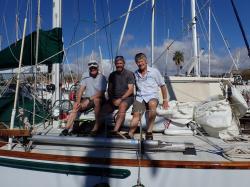 Los Tres Amigos at Pasito Blanco in Gran Canaria before they set sail to the Caribbean