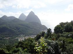 The twin "Pitons" on St Lucias West side are iconic landmarks