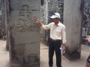 Boeun giving his interpretation of inscriptions in the sandstone columns