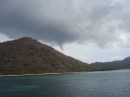 a small tornado descended from this squall off Pulau Besar