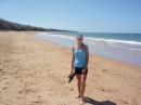 Debby on Mon Repos turtle sanctuary beach 
