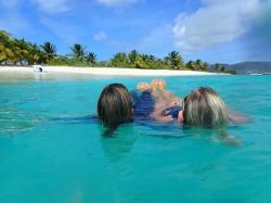 Debby and Diane floated together off Sandy Cay, Carriacou