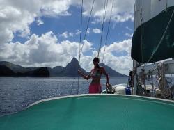 Sailing to the Pitons, St Lucia