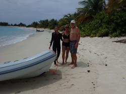 Greg taxied for us on his dinghy at paradise Beach, Carriacou