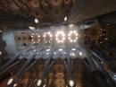 looking up into the ceiling of the Sagrada familia basilica is like gazing into a kaleidoscope