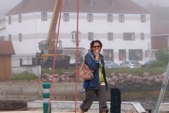 Katerine, our hostess, arrives to make us welcome.  She was absolutely wonderful to us during our stay in St-Pierre!