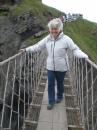Nic on Carrick a Rede rope bridge