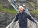 Mike on Carrick a Rede rope bridge