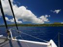 View from the anchorage at Hanga Roa: Anchored in 75