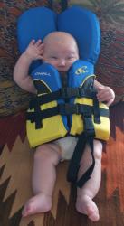 Baby in a life jacket