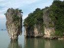 Our anchorage was about a mile from Ko Ping, aka James Bond Island as "The Man With the Golden Gun" was filmed here. We paddled over in the evening when all the tour boats had left and had the place to ourselves.