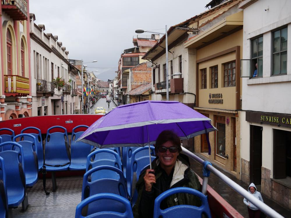 Double decker bus tour. Yeah, it was raining, but we had it all to ourselves!