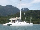 Anchored in Telaga Bay on Langkawi. This is a convenient place to check out of Malaysia and fuel up. It was also our first anchorage after the most recent haul-out and our first mosquito-free night.