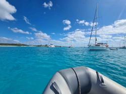 Ankerfeld (wir sind nicht drauf)  - Elizabeth Harbour, Stocking Island bei Georgetown, Great Exuma in den Exumas, Bahamas