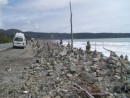 The whole beach was stone piles