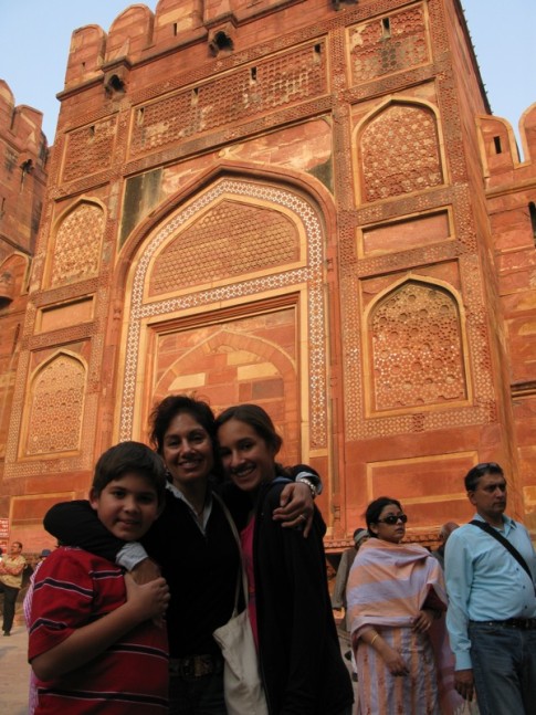 Monique, Cole and Cammi at Agra Fort