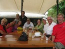 s/v Tara Vana, Zen, Flashback, Dosia and Karma at Aquarium Cafe, our home away from home, in Neiafu, Tonga