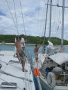 Tonga - anchorage 31 - temporary rafting with s/v Dosia (Margie and Drew)
