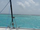 Forward view of reef, all reef, due East, Tobago Cays