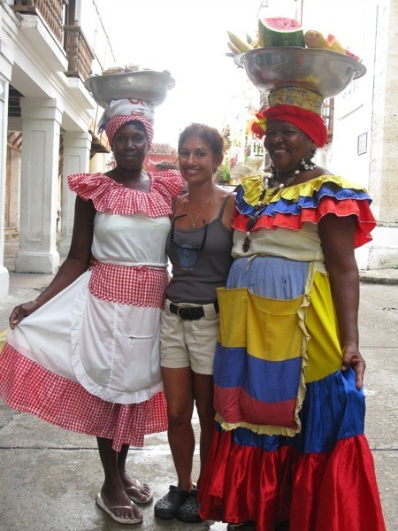Traditional Fruit Vendors in Old Town Cartagena