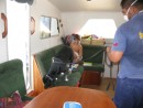 Helping to train Quizzy, the drug dog, in Apia Marina