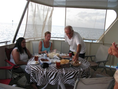 Afternoon tea on Karma - Richard, Sia and Julie (Flashback) - Niuatoputapu, Tonga