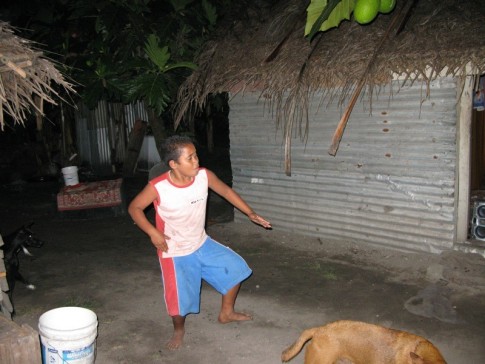 Toah doing a traditional Tongan dance - Niuatoputapu, Tonga