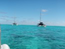 Zen anchored next to s/v Bagheera on the outer reef in Moorea