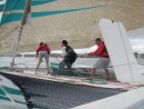 Tom assisting on foredeck