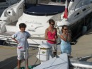 Matthew, Caroline and Nathalie at Shelter Bay Marina