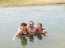 Enjoying the swimming hole at low tide