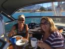 Marla and Stephanie enjoying breakfast on Long Windid at Pokai Bay