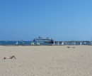Cruise ship outside of harbor, something new to Santa Barbara