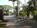 walkways and benches in the park