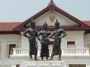 Chiang Mai Cultural Center: Monument of the Three Kings.  Legend is these three worked together to lay out the city of Chiang Mai.  Now stands as a tribute to cooperation -descriptive of Chiang Mai.