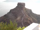 Skaros Rock. Better view of path up -we are still on the path down.