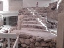 Akrotiri. Steps to upper floor of residence.
