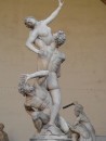 Piazza della Signoria/Loggia dei Lanzi: Original marble sculpture of Rape of Sabine Women by Giambologna.